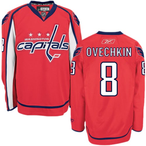 Reebok NHL Alex Ovechkin Jersey #8 Washington Capitals Captain Youth S/M
